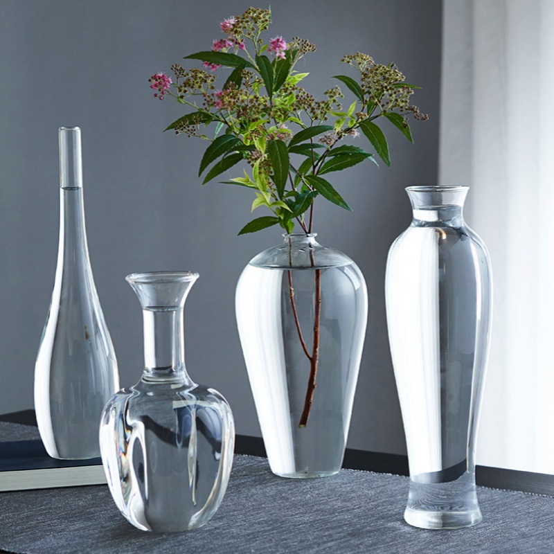 Home Decor Zen Style - Vas Kaca Bening Elegan Gaya Cina
