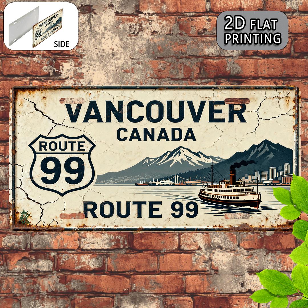 Home Decor Vancouver - Papan Tanda Logam 2D Datar, 1
