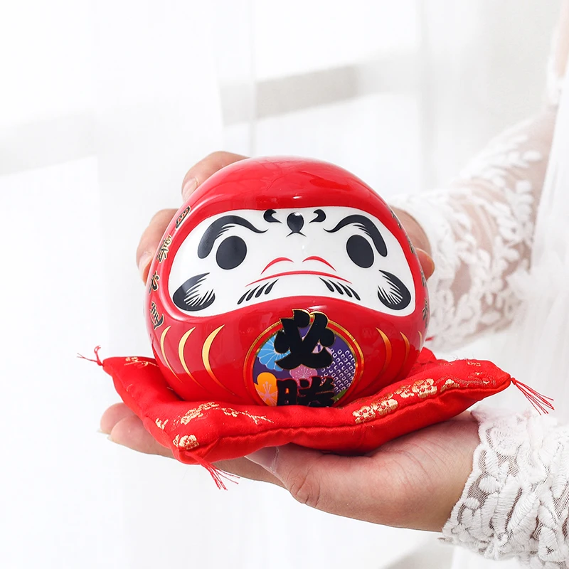 Home Decor Zen Style - Patung Daruma keramik Jepang 4.5 inci,