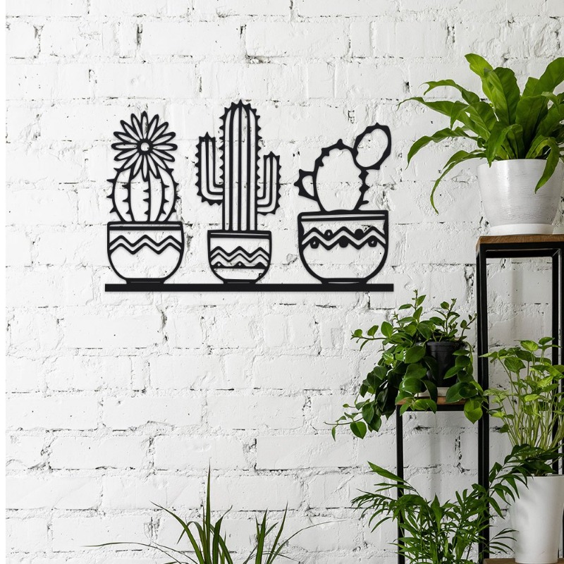 Home Decor Garden Ideas - Dekorasi Dinding Logam Kaktus Rustic, Ornamen