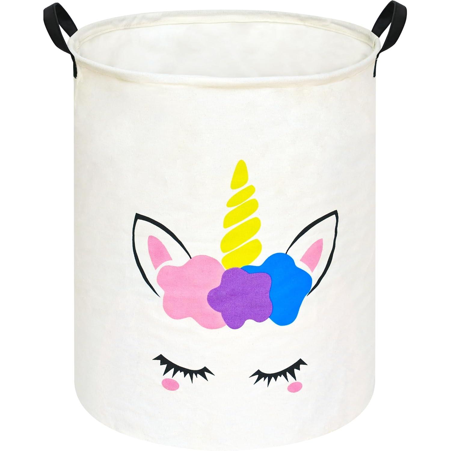Home Decor Hampers - Keranjang Cucian Bulat Unicorn, Tempat Penyimpanan,