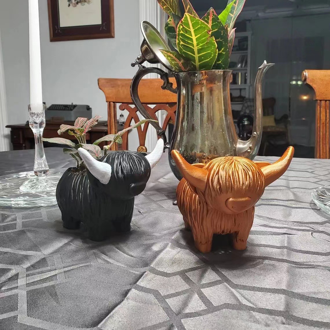 Home Decor Garden Ideas - Patung Resin Sapi Dataran Tinggi -
