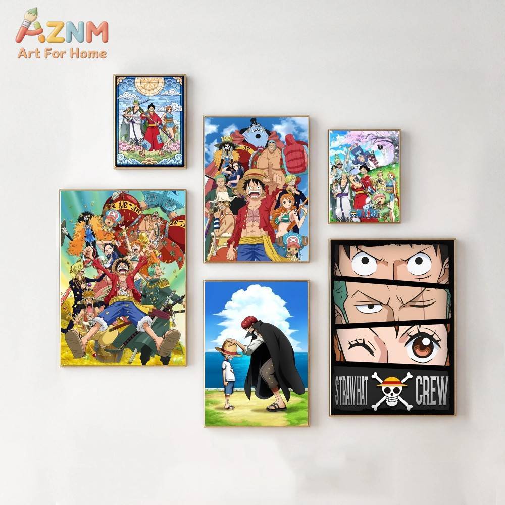 Geometric Wall Art - AZNM One Piece Cetak Kanvas Tanpa