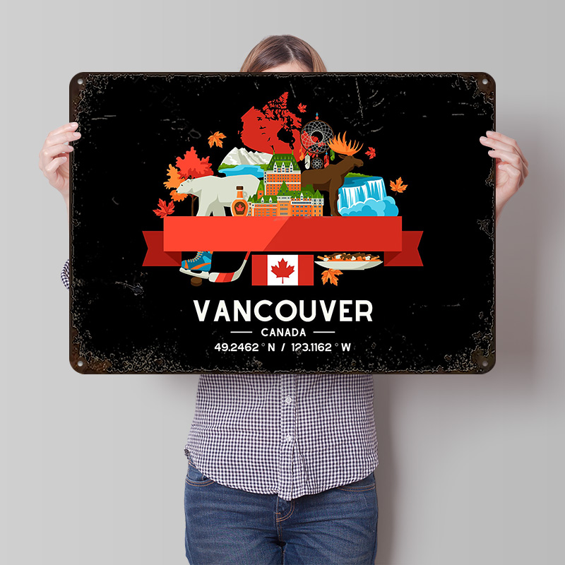 Home Decor Vancouver - Poster Cetak Peta Kota Vancouver Seni
