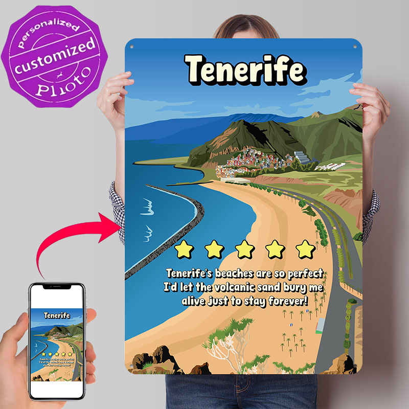 Review Home Decor - Poster Perjalanan Minimalis Lucu Tenerife, Tanda