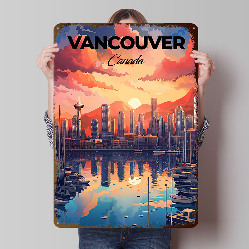 Home Decor Vancouver - Poster Cetak Perjalanan Vancouver, Seni Dinding