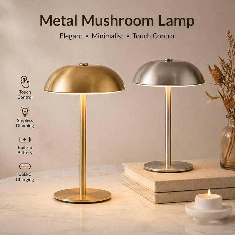 Home Decor Lamp - Lampu Meja Jamur Lucu, Kontrol Sentuh