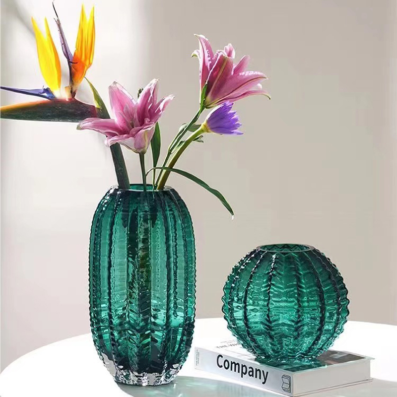 Glass Vase Nordic - Vas Kaca Kaktus Modern Nordik, Dekorasi