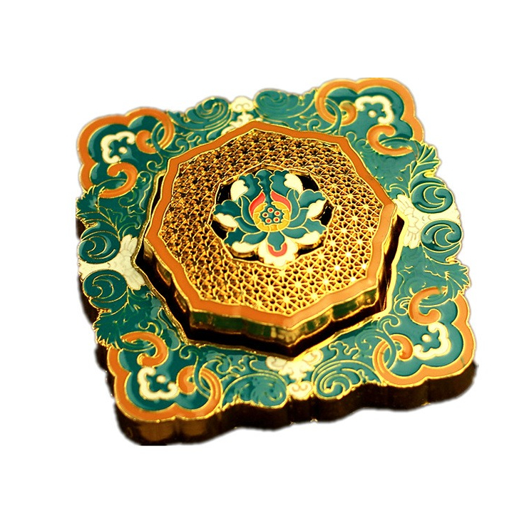 Home Decor Zen Style - Pembakar Dupa ZZ Berlapis Enamel Motif