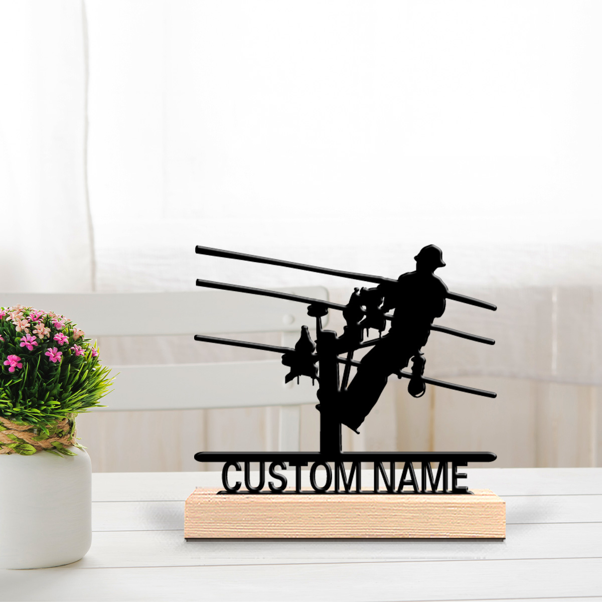 Home Christmas Decor - 1pc Patung Logam Tukang Listrik Kustom