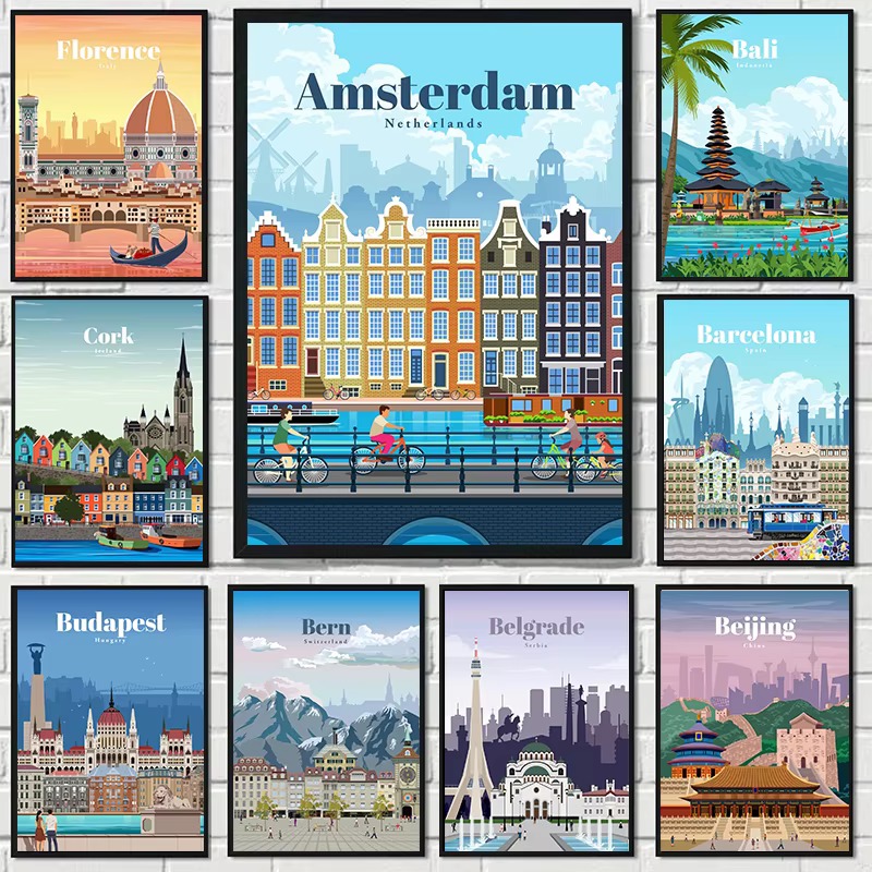 Home Decor Vancouver - Lukisan Berlian Amsterdam Tokyo London Islandia