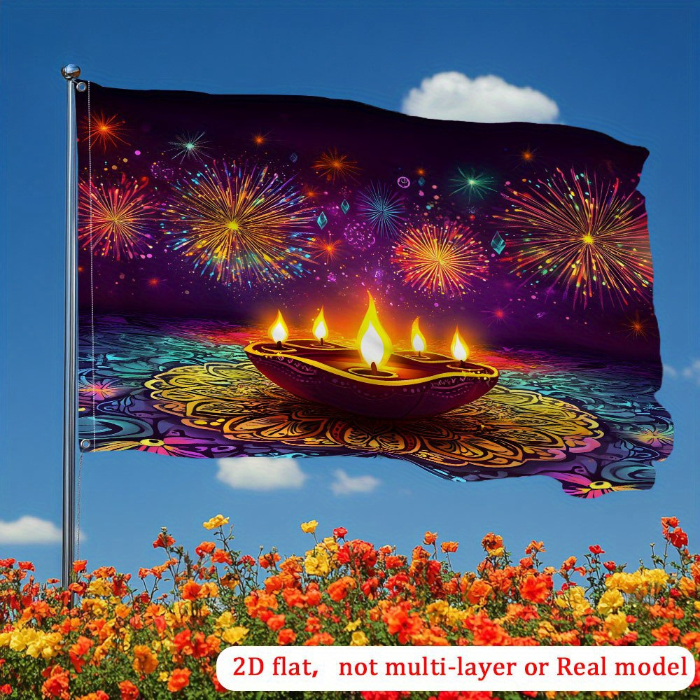 Home Decor Garden Ideas - Bendera Taman Malam Hari Bersinar Lilin