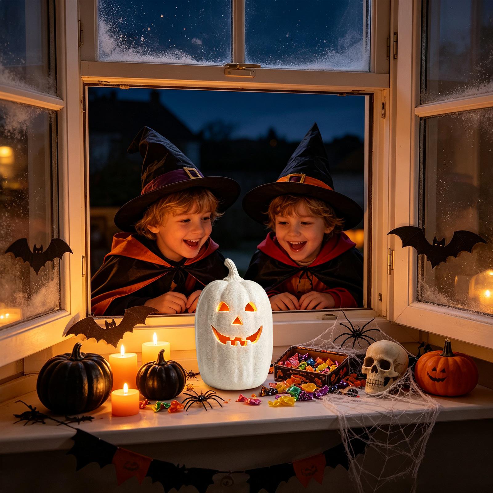 Home Decor Handmade - Dekorasi Labu Halloween, Lentera Labu Resin