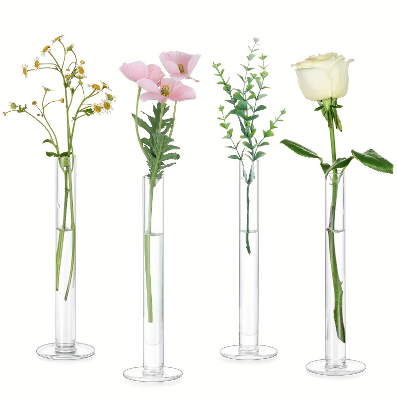 Glass Vase Nordic - 4Pcs Vas Akrilik Lurus Tipis Modern