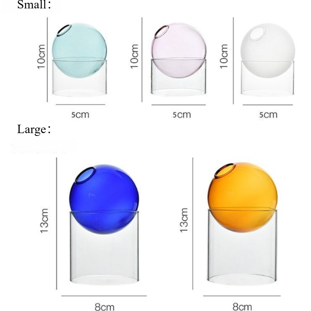 Vas Kaca Berwarna Nordik Bulat - Glass Vase Nordic ulasan dan harga