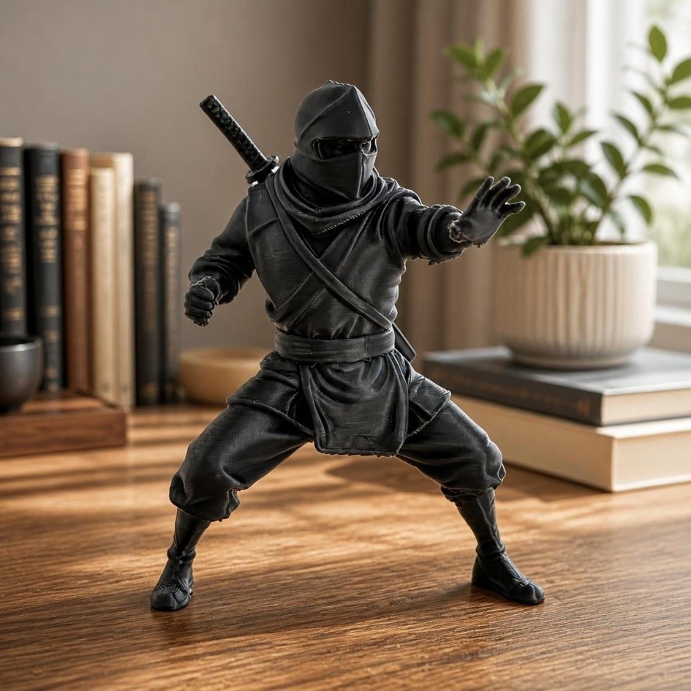 Ornamen Ninja dengan Pose Dudu - Home Decor Zen Style ulasan dan harga