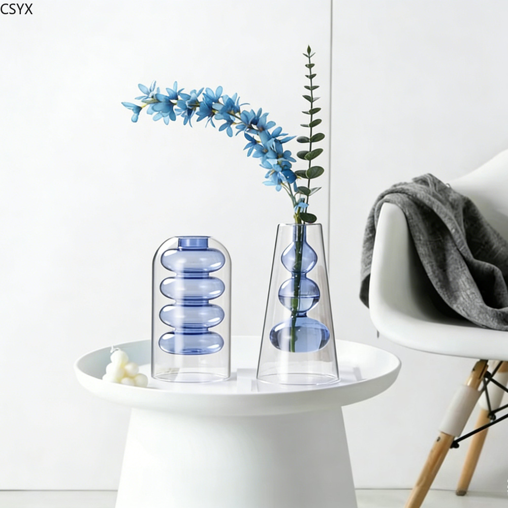 Vas Kaca Dua Lapis Warna-warni - Glass Vase Nordic ulasan dan harga