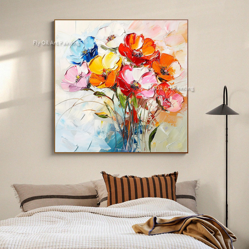 Lukisan Minyak Bunga Poppy Teb - Home Decor Color Palettes ulasan dan harga