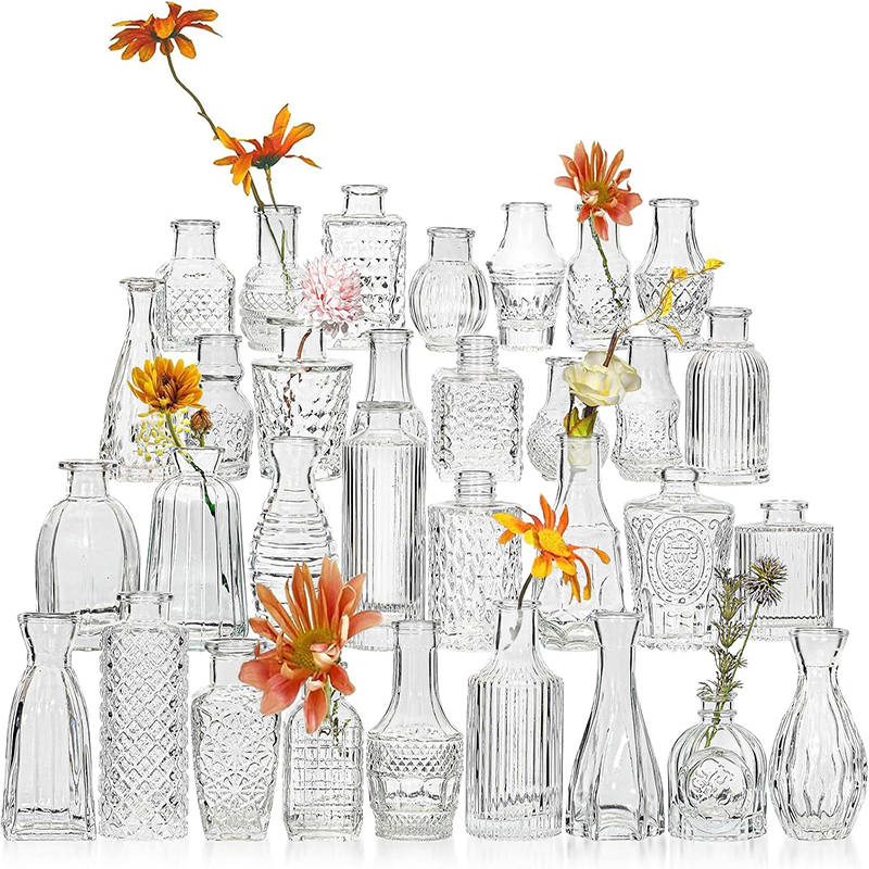 Vas Kaca Transparan Timbul Nor - Glass Vase Nordic ulasan dan harga
