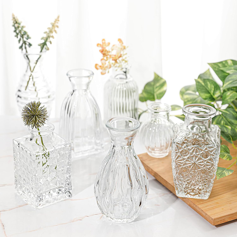 Vas Kaca Transparan Timbul Nor - Glass Vase Nordic ulasan dan harga