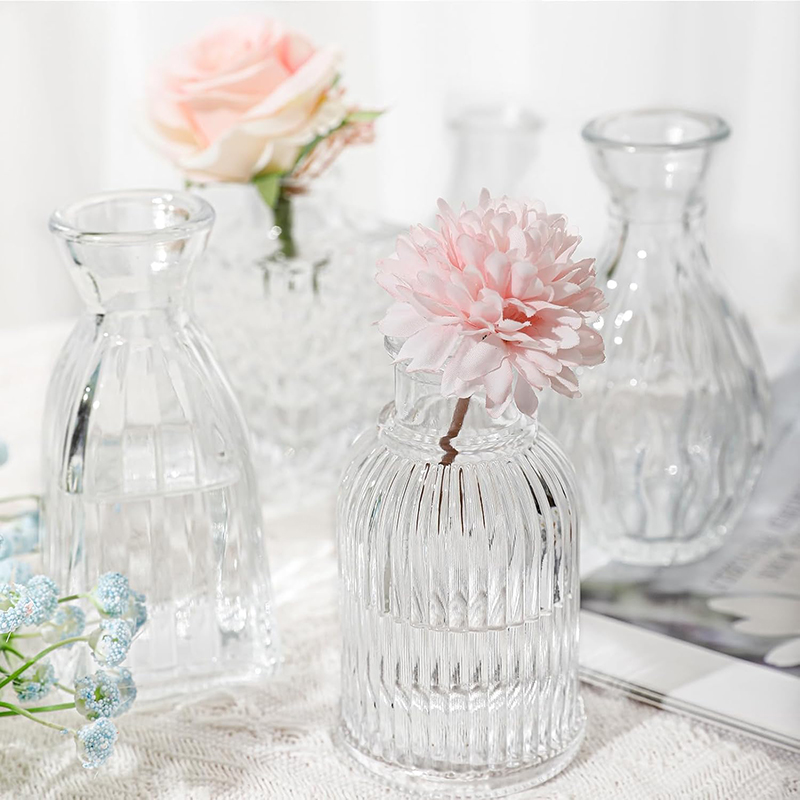 Vas Kaca Transparan Timbul Nor - Glass Vase Nordic ulasan dan harga