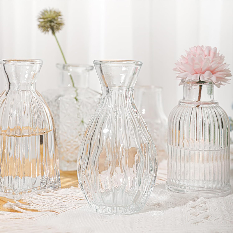 Vas Kaca Transparan Timbul Nor - Glass Vase Nordic ulasan dan harga