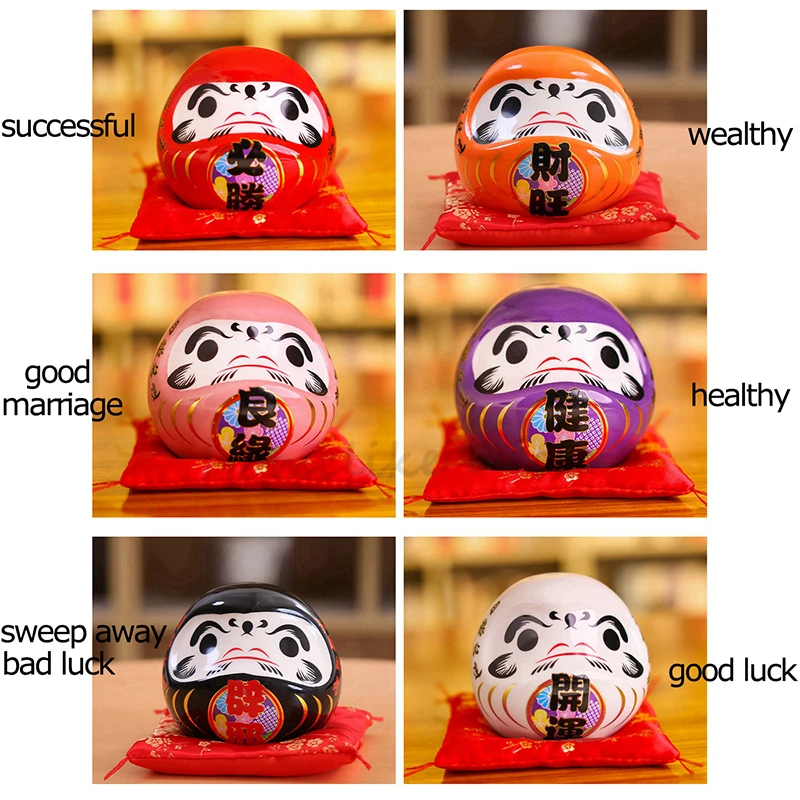 Patung Daruma keramik Jepang 4 - Home Decor Zen Style ulasan dan harga