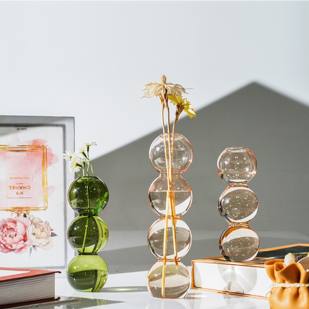 Vas Kaca Warna-warni Sederhana - Glass Vase Nordic ulasan dan harga
