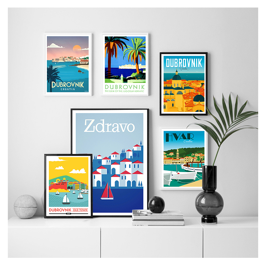 Poster Perjalanan Lukisan Kanv - Home Decor Zagreb ulasan dan harga