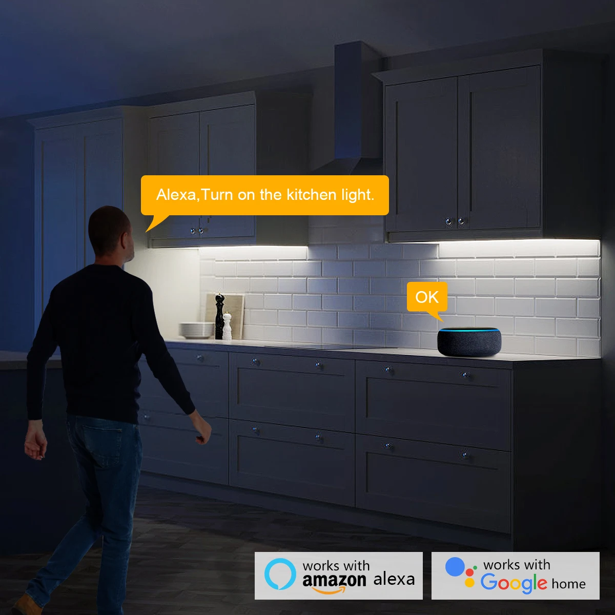 Lampu LED Kontrol Suara Zigbee - Home Decor Free App ulasan dan harga