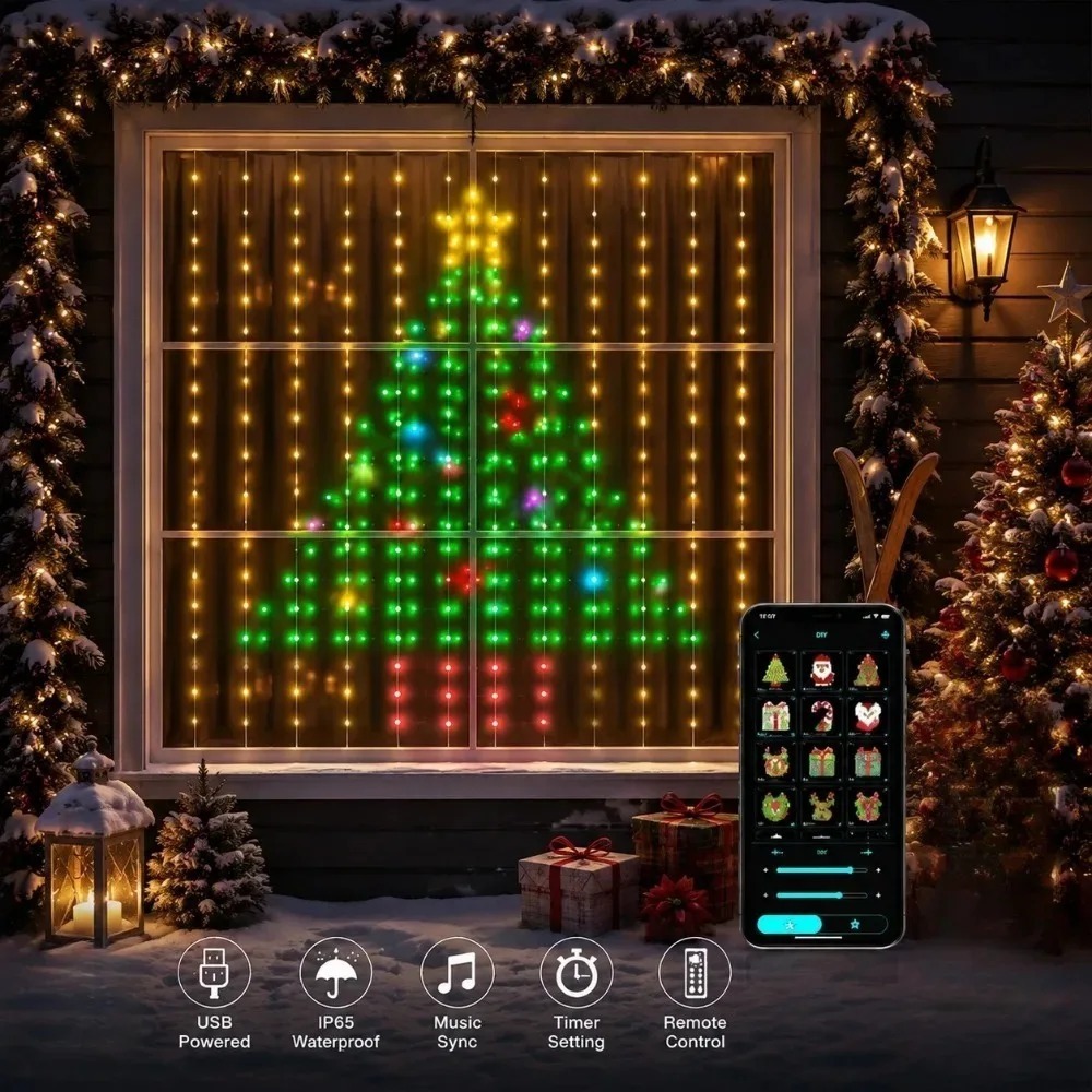 Lampu Tirai LED Pixel dengan K - Home Decor Free App ulasan dan harga