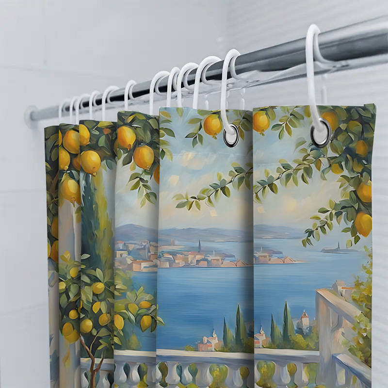 Tirai Kamar Mandi Motif Lemon  - Home Decor Garden Ideas ulasan dan harga