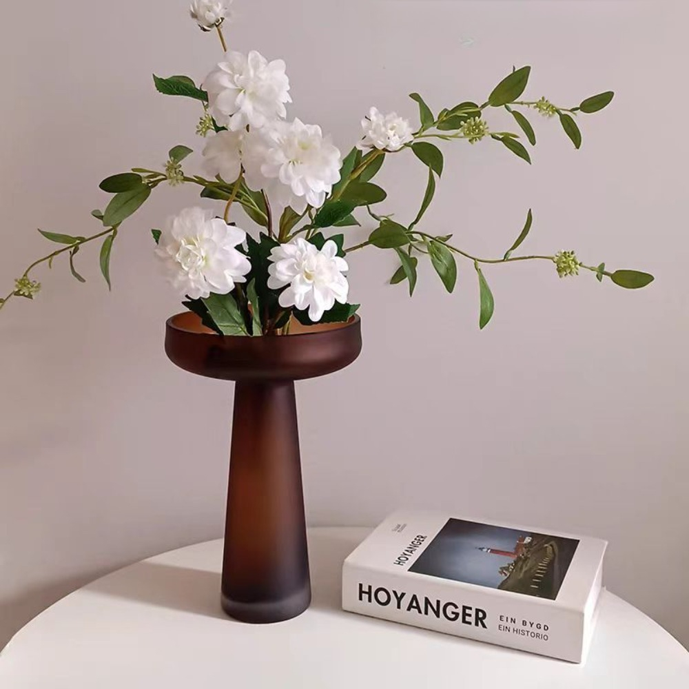 Vas Kaca Buram Cokelat Vintage - Glass Vase Nordic ulasan dan harga