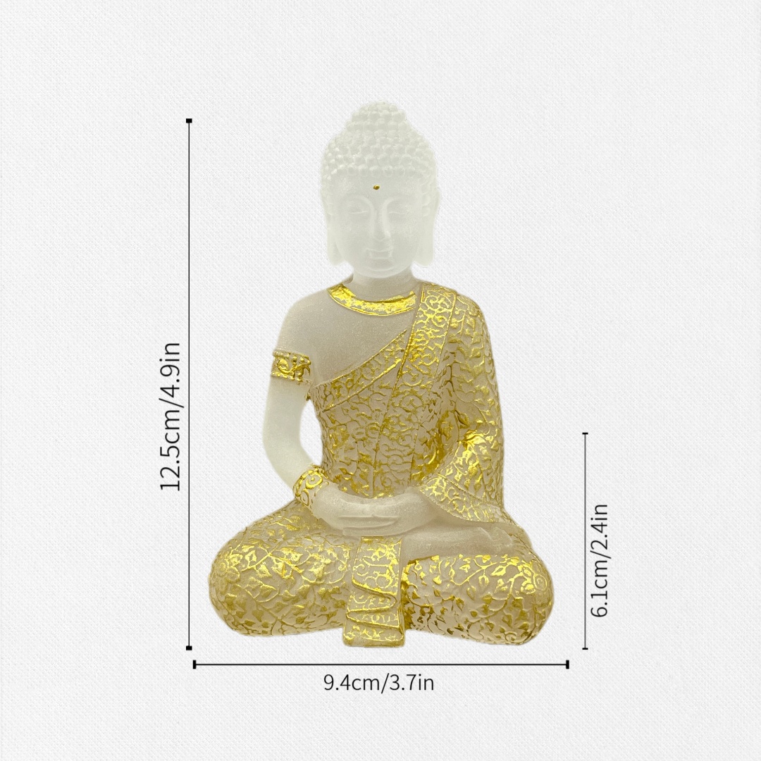 Patung Buddha Kaca Putih Berhi - Home Decor Zen Style ulasan dan harga