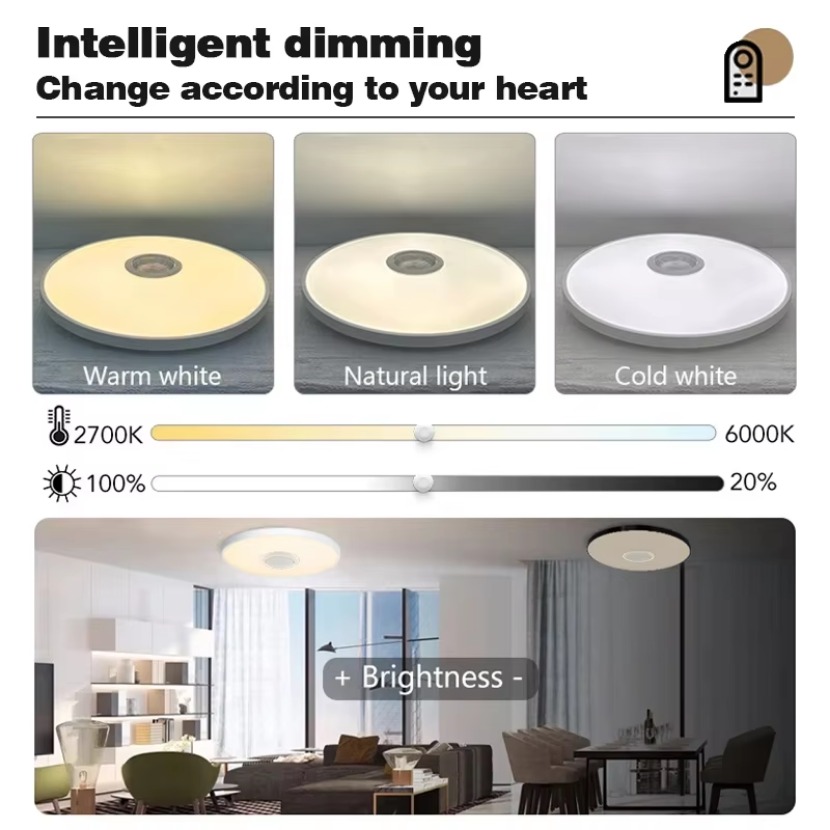 Lampu plafon musik pintar TUYA - Home Decor Free App ulasan dan harga