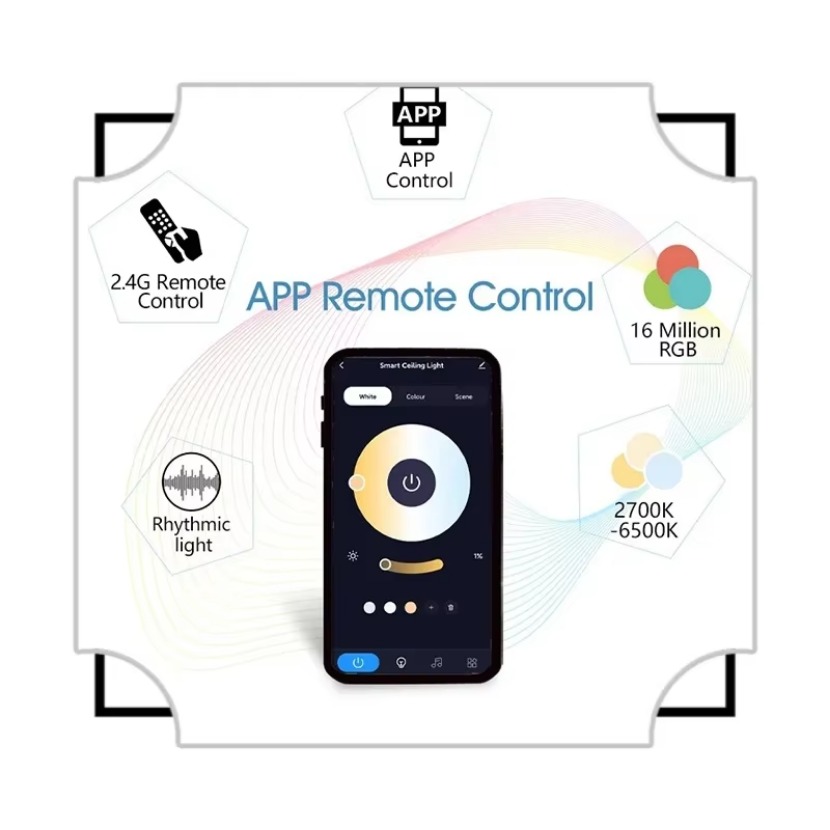 Lampu plafon musik pintar TUYA - Home Decor Free App ulasan dan harga