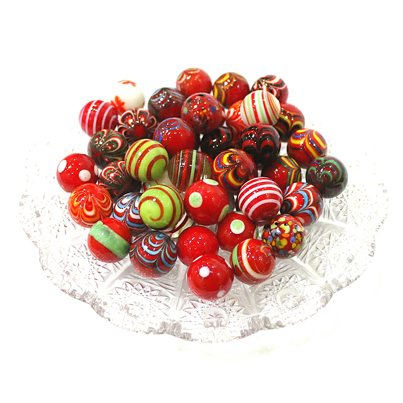 6 buah Bola Kelereng Kaca Mera - Home Decor Garden Ideas ulasan dan harga