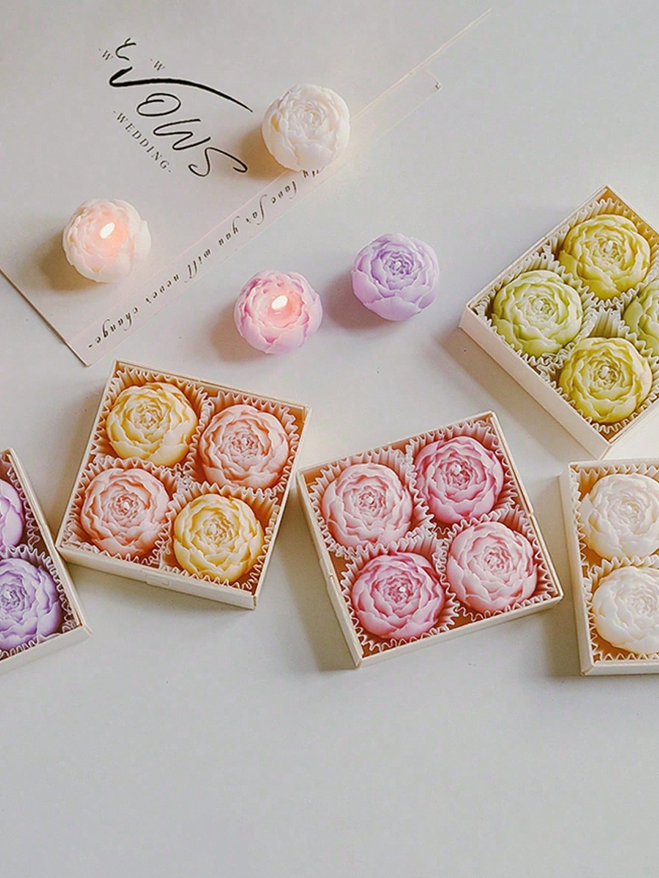 4pcs/Box Lilin Kedelai Berarom - Home Decor Handmade ulasan dan harga