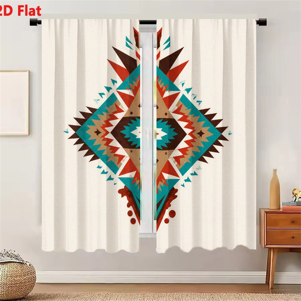 2 Buah Tirai 2D Desain Seni Tr - Home Decor Color Palettes ulasan dan harga