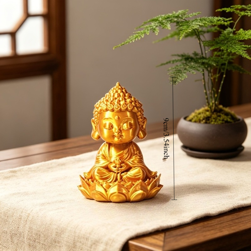 Patung Buddha Mini Retro Emas  - Home Decor Zen Style ulasan dan harga