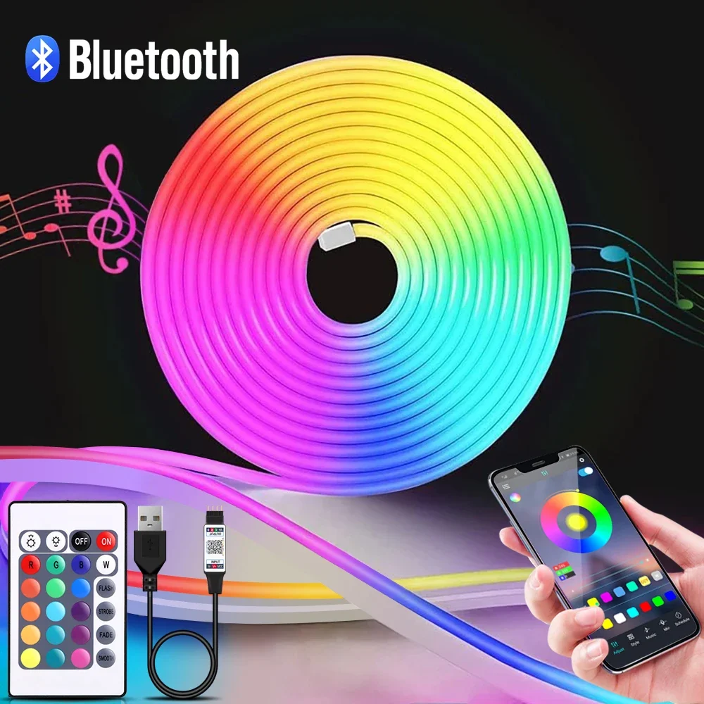 Lampu Strip LED Neon RGB 1-5m  - Home Decor Lamp ulasan dan harga